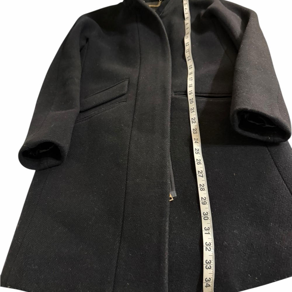 J. Crew Toscana Italian Wool Blend Asymetrical Zip Front Coat Size 00 - Picture 10 of 11